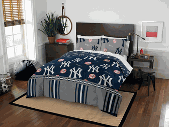 MLB New York Yankees Rotary Full Bed In A Bag Set 78 x 86 Inches