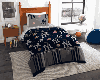 MLB New York Yankees Rotary Twin Bed In A Bag Set