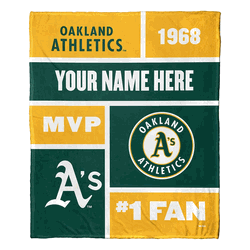 MLB Oakland Athletics Colorblock Personalized Silk Touch Throw Blanket 50 x 60 Inches