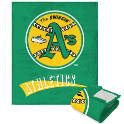 MLB Oakland Athletics Cooperstown Collection Throwback Silk Touch Sherpa Throw Blanket 50 x 60 Inches