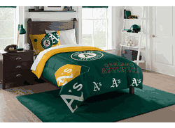 MLB Oakland Athletics Hexagon Twin Comforter Set