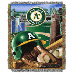 MLB Oakland Athletics Homefield Advantage Tapestry Throw Blanket 48x60 Inches
