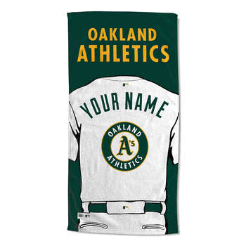 MLB Oakland Athletics Jersey Personalized Beach Towel 30x60 Inches