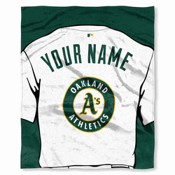 MLB Oakland Athletics Jersey Personalized Silk Touch Throw Blanket 50x60 Inches