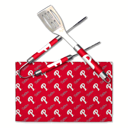 MLB Philadelphia Phillies 3-Piece BBQ Utensil Set 17.25 6 11 x 18 Inches