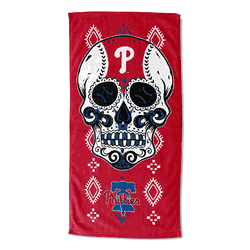 MLB Philadelphia Phillies Candy Skull Printed Beach Towel