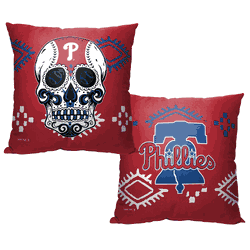 MLB Philadelphia Phillies Candy Skull Printed Throw Pillow
