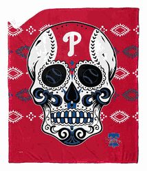 MLB Philadelphia Phillies Candy Skull Silk Touch Sherpa Throw