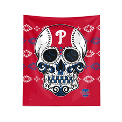 MLB Philadelphia Phillies Candy Skull Wall Hanging 34x40 Inches