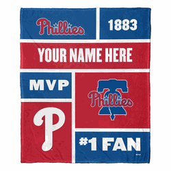 MLB Philadelphia Phillies Colorblock Personalized Silk Touch Throw Blanket 50 x 60 Inches