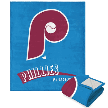 MLB Philadelphia Phillies Cooperstown Collection Throwback Silk Touch Sherpa Throw Blanket 50 x 60 Inches