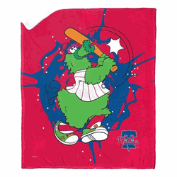 MLB Philadelphia Phillies Mascot Silk Touch Sherpa Throw Blanket 50x60 Inches