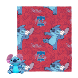 MLB Philadelphia Phillies Strike Stitch Hugger Pillow & Silk Touch Throw Blanket Set 40x50 Inches