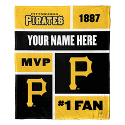 MLB Pittsburgh Pirates Colorblock Personalized Silk Touch Throw Blanket 50 x 60 Inches