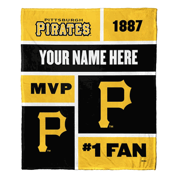 MLB Pittsburgh Pirates Colorblock Personalized Silk Touch Throw Blanket 50 x 60 Inches