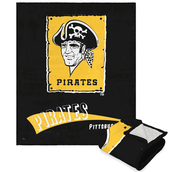 MLB Pittsburgh Pirates Cooperstown Collection Throwback Silk Touch Sherpa Throw Blanket 50 x 60 Inches