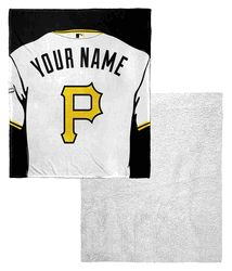 MLB Pittsburgh Pirates Jersey Personalized Silk Touch Sherpa Throw Blanket 50x60 Inches