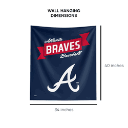 MLB Premium Atlanta Braves Printed Wall Hanging(Pod) 34in x 40in