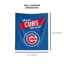 MLB Premium Chicago Cubs Printed Wall Hanging(Pod) 34in x 40in