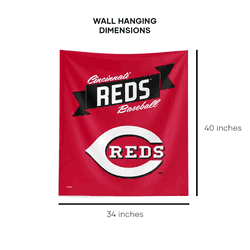 MLB Premium Cincinnati Reds Printed Wall Hanging(Pod) 34in x 40in