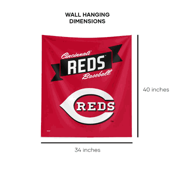 MLB Premium Cincinnati Reds Printed Wall Hanging(Pod) 34in x 40in