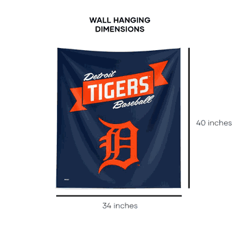 MLB Premium Detroit Tigers Printed Wall Hanging(Pod) 34in x 40in