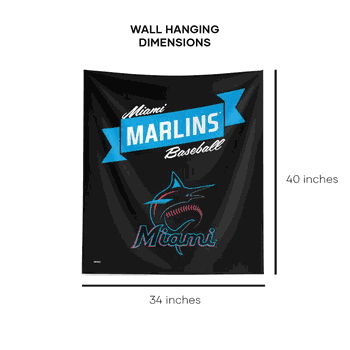 MLB Premium Miami Marlins Printed Wall Hanging(Pod) 34in x 40in