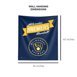 MLB Premium Milwaukee Brewers Printed Wall Hanging(Pod) 34in x 40in