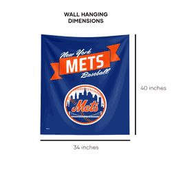 MLB Premium New York Mets Printed Wall Hanging(Pod) 34in x 40in