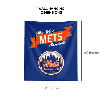 MLB Premium New York Mets Printed Wall Hanging(Pod) 34in x 40in