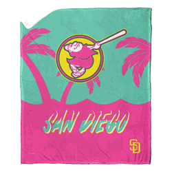 MLB San Diego Padres City Connect Silk Touch Sherpa Throw Blanket 50x60 Inches