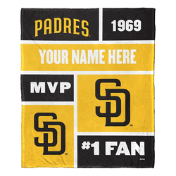MLB San Diego Padres Colorblock Personalized Silk Touch Throw Blanket 50 x 60 Inches