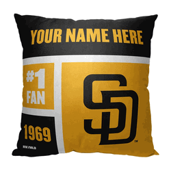 MLB San Diego Padres Colorblock Personalized Throw Pillow 18x18 Inches