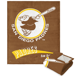 MLB San Diego Padres Cooperstown Collection Throwback Silk Touch Sherpa Throw Blanket 50 x 60 Inches