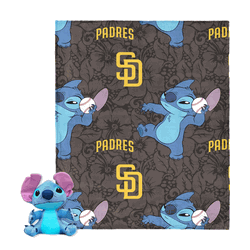 MLB San Diego Padres Strike Stitch Hugger Pillow & Silk Touch Throw Blanket Set 40x50 Inches