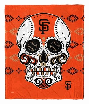 MLB San Francisco Giants Candy Skull Silk Touch Throw Blanket 50x60 Inches