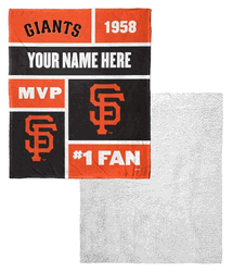 MLB San Francisco Giants Colorblock Personalized Silk Touch Sherpa Throw Blanket 50x60 Inches