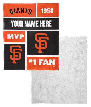 MLB San Francisco Giants Colorblock Personalized Silk Touch Sherpa Throw Blanket 50x60 Inches