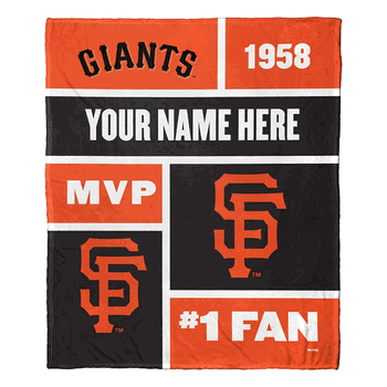 MLB San Francisco Giants Colorblock Personalized Silk Touch Throw Blanket 50 x 60 Inches