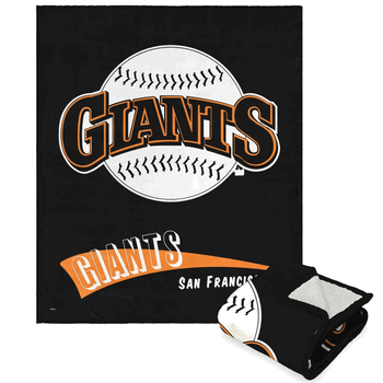 MLB San Francisco Giants Cooperstown Collection Throwback Silk Touch Sherpa Throw Blanket 50 x 60 Inches