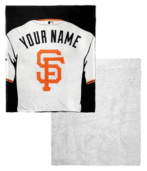 MLB San Francisco Giants Jersey Personalized Silk Touch Sherpa Throw Blanket 50x60 Inches