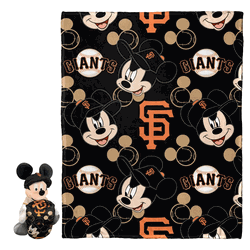 MLB San Francisco Giants Pitch Crazy Mickey Hugger Pillow & Silk Touch Throw Blanket Set 40x50 Inches