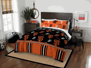 MLB San Francisco Giants Rotary Queen Bed In A Bag Set 86 x 86 Inches
