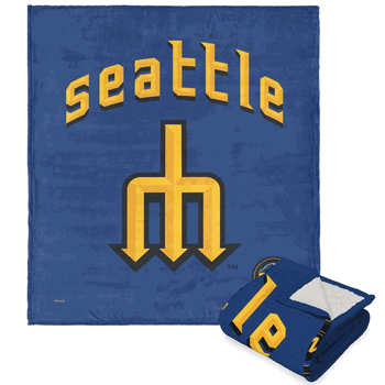 MLB Seattle Mariners City Connect Silk Touch Sherpa Throw Blanket 50x60 Inches