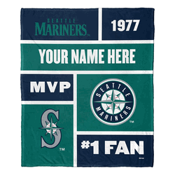 MLB Seattle Mariners Colorblock Personalized Silk Touch Throw Blanket 50 x 60 Inches