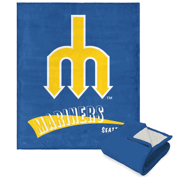 MLB Seattle Mariners Cooperstown Collection Throwback Silk Touch Sherpa Throw Blanket 50 x 60 Inches