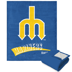 MLB Seattle Mariners Cooperstown Collection Throwback Silk Touch Sherpa Throw Blanket 50 x 60 Inches