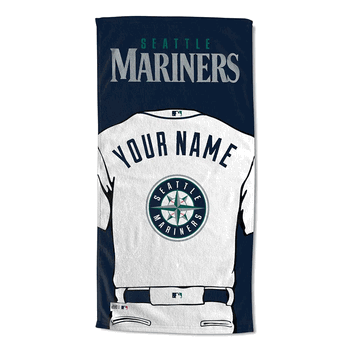 MLB Seattle Mariners Jersey Personalized Beach Towel 30x60 Inches