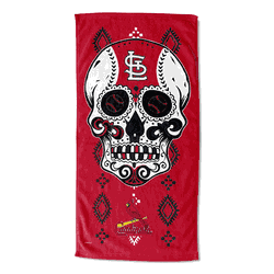 MLB St. Louis Cardinals Candy Skull Printed Beach Towel