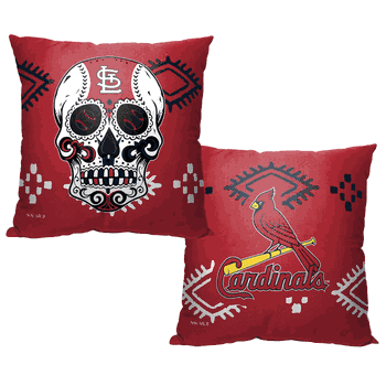 MLB St. Louis Cardinals Candy Skull Printed Throw Pillow